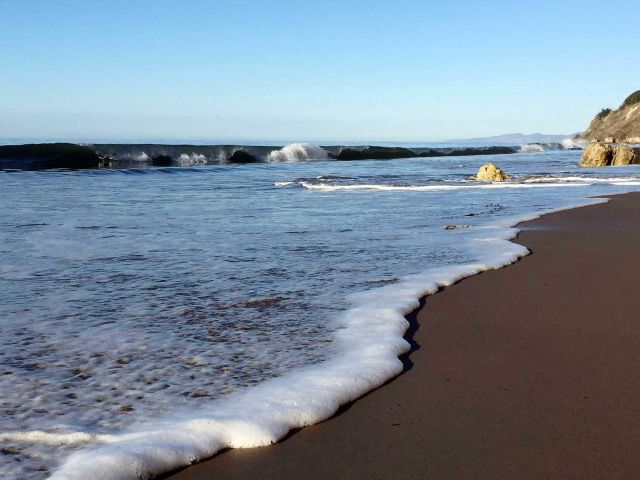 Surf at Ellwood beach. Credit: Brian Wolf